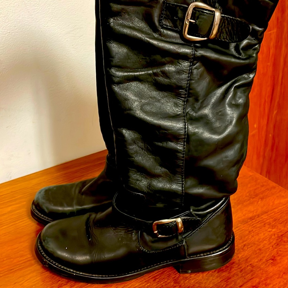 Black soft leather Aldo Moto boots